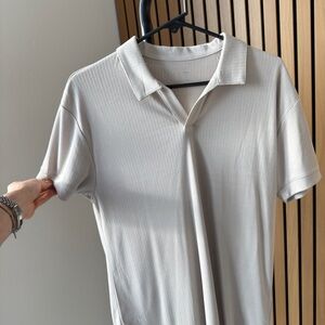 BYLT Ribbed Tan Polo Shirt